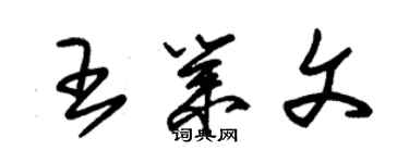 朱錫榮王業文草書個性簽名怎么寫