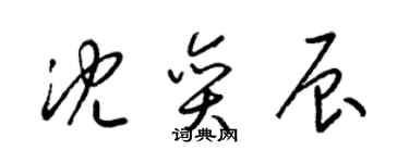 梁錦英沈奕辰草書個性簽名怎么寫