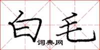 龐中華白毛楷書怎么寫