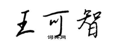 王正良王可智行書個性簽名怎么寫