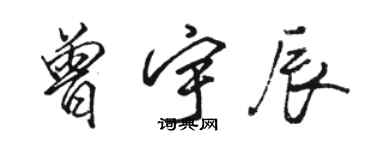 駱恆光曾宇辰行書個性簽名怎么寫