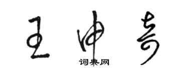 駱恆光王申奇草書個性簽名怎么寫