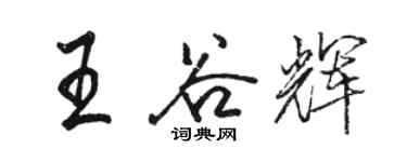 駱恆光王谷輝行書個性簽名怎么寫
