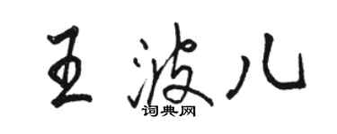 駱恆光王波兒行書個性簽名怎么寫