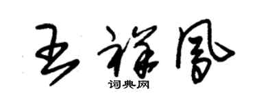 朱錫榮王祥鳳草書個性簽名怎么寫