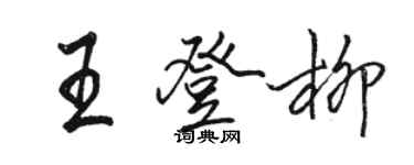 駱恆光王登柳行書個性簽名怎么寫