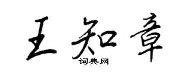 王正良王知章行書個性簽名怎么寫
