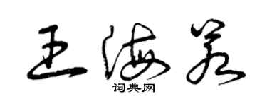 曾慶福王海若草書個性簽名怎么寫