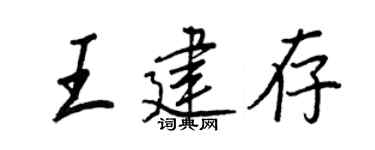 王正良王建存行書個性簽名怎么寫
