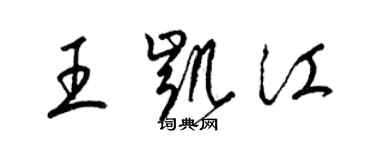 梁錦英王凱江草書個性簽名怎么寫