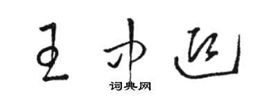 駱恆光王中迎草書個性簽名怎么寫