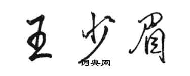 駱恆光王少眉行書個性簽名怎么寫