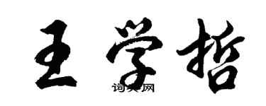 胡問遂王學哲行書個性簽名怎么寫