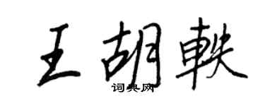 王正良王胡軼行書個性簽名怎么寫