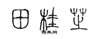 陳聲遠田桂芝篆書個性簽名怎么寫