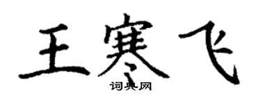 丁謙王寒飛楷書個性簽名怎么寫