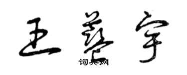 曾慶福王藍宇草書個性簽名怎么寫