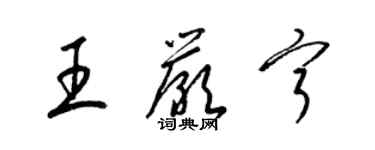 梁錦英王嚴寧草書個性簽名怎么寫