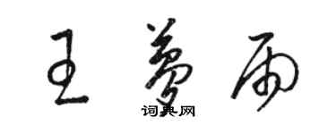 駱恆光王夢雨草書個性簽名怎么寫