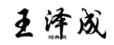 胡問遂王澤成行書個性簽名怎么寫