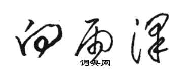 駱恆光向雨澤草書個性簽名怎么寫