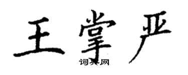 丁謙王掌嚴楷書個性簽名怎么寫