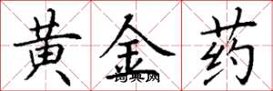 丁謙黃金藥楷書怎么寫