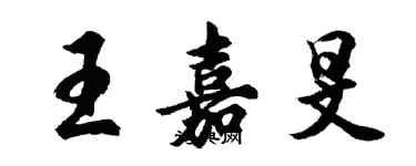 胡問遂王嘉旻行書個性簽名怎么寫