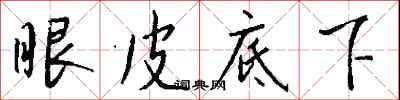 眼皮底下怎么寫好看