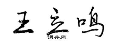 曾慶福王立鳴行書個性簽名怎么寫