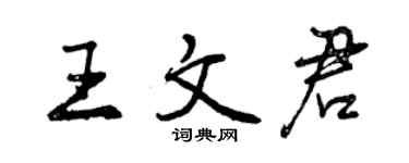 曾慶福王文君行書個性簽名怎么寫