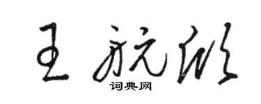 駱恆光王航欣草書個性簽名怎么寫