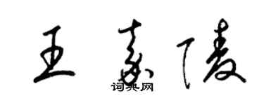 梁錦英王嘉陵草書個性簽名怎么寫