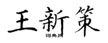丁謙王新策楷書個性簽名怎么寫