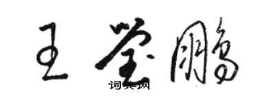 駱恆光王瑩鵬草書個性簽名怎么寫