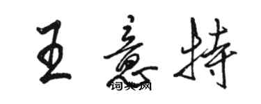 駱恆光王意特行書個性簽名怎么寫