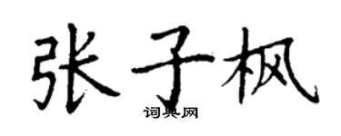 丁謙張子楓楷書個性簽名怎么寫
