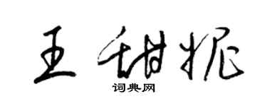 梁錦英王甜妮草書個性簽名怎么寫