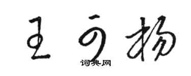 駱恆光王可楊草書個性簽名怎么寫