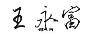 駱恆光王永富行書個性簽名怎么寫