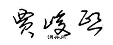 朱錫榮賈峻熙草書個性簽名怎么寫