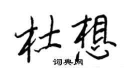 王正良杜想行書個性簽名怎么寫