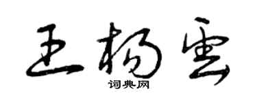 曾慶福王楊雲草書個性簽名怎么寫