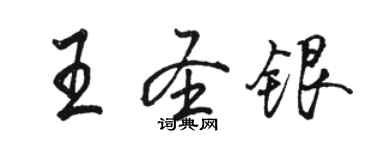駱恆光王聖銀行書個性簽名怎么寫