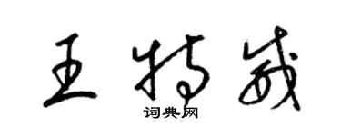 梁錦英王特威草書個性簽名怎么寫