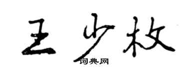 曾慶福王少枚行書個性簽名怎么寫