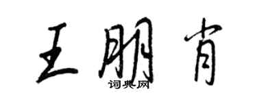 王正良王朋肖行書個性簽名怎么寫