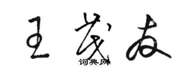 駱恆光王茂友草書個性簽名怎么寫