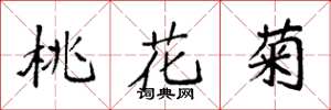 袁強桃花菊楷書怎么寫