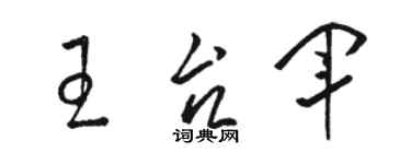 駱恆光王台軍草書個性簽名怎么寫